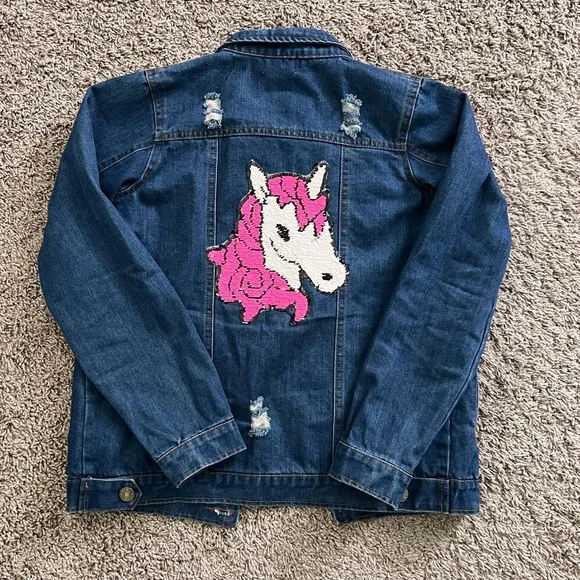 Lola the Boys Denim Unicorn Jacket